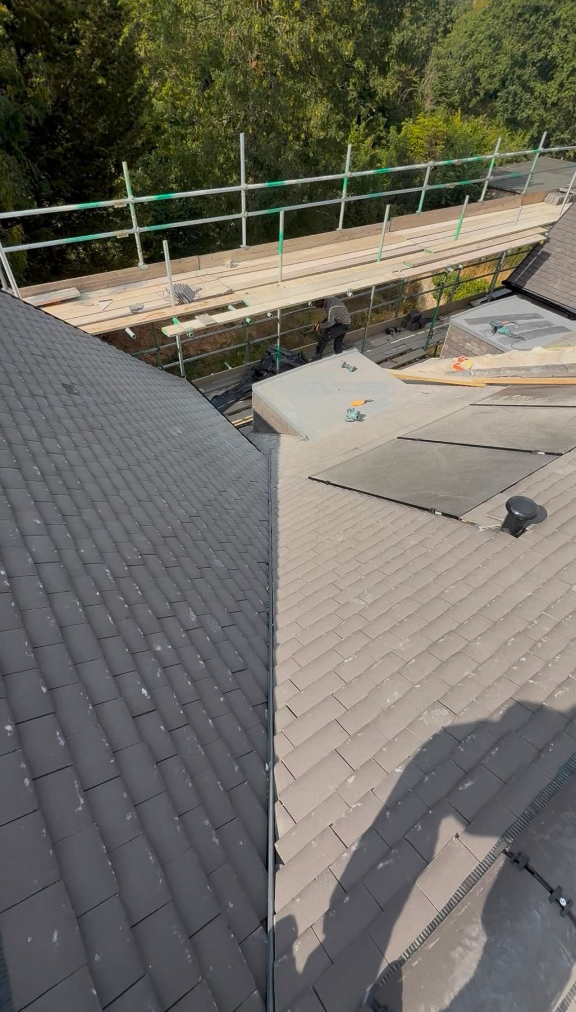 Professionally completed tiled roof installation